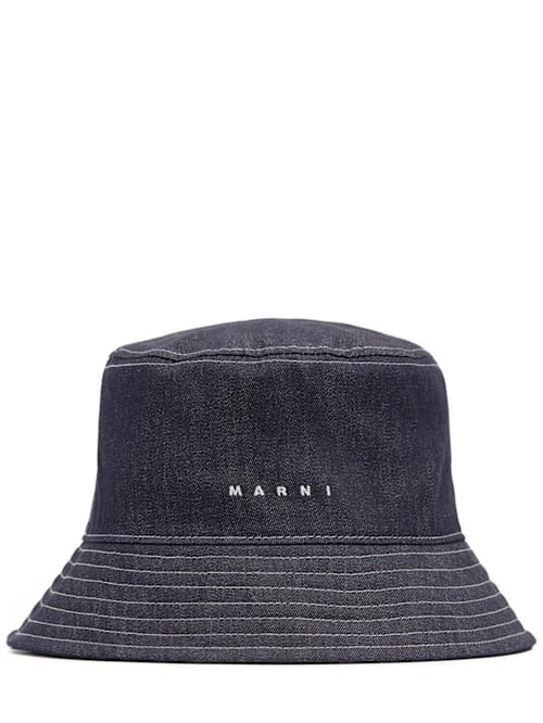 Marni Junior: 棉混纺帆布桶帽