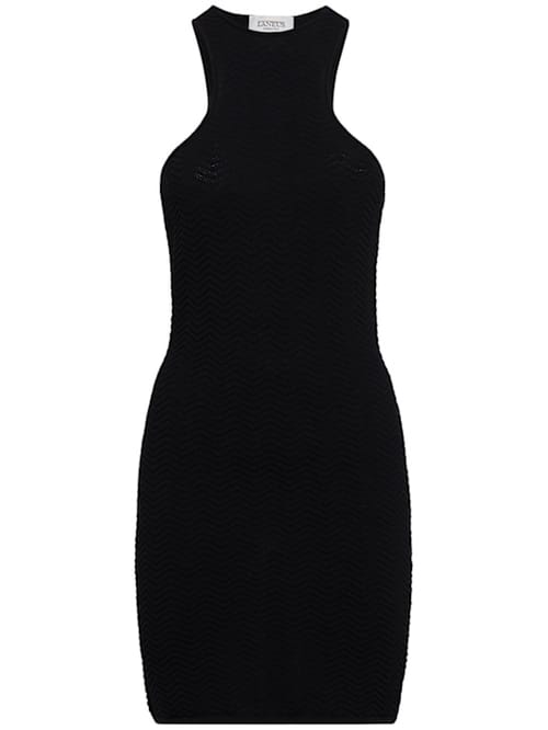 Laneus: Chevron knit mini dress