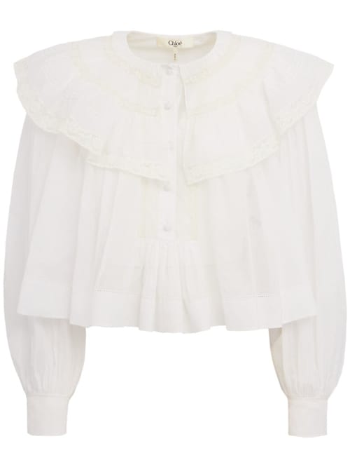 Chloé: 蕾丝领衬衫