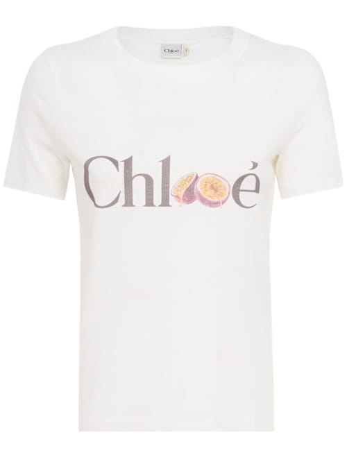 Chloé: 热带水果印花棉质T恤
