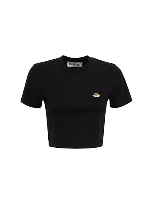FIORUCCI: 棉混纺 cropped T恤，带有天使 logo