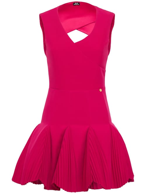 CATALINA: Pleated mini dress with cut-out