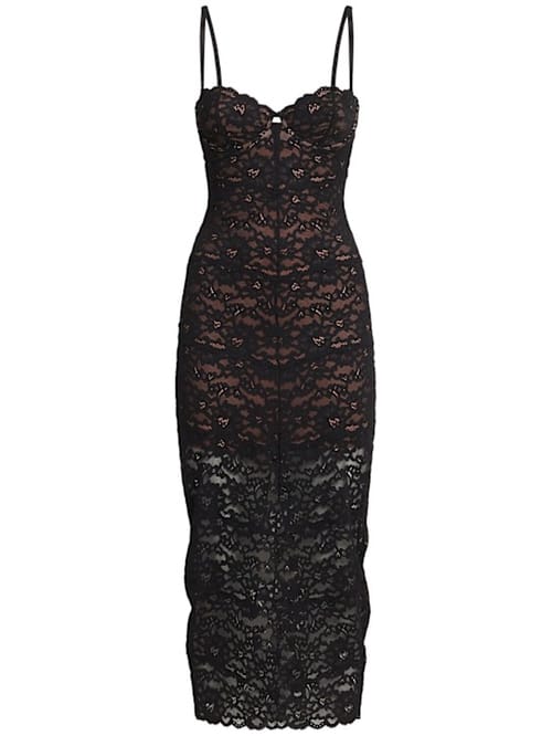 Fleur Du Mal: Lace bustier midi dress