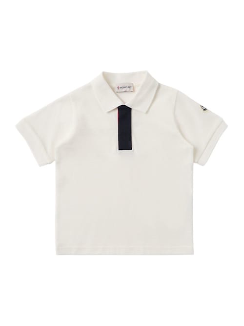 Moncler: 三色装饰的棉质 polo 衫