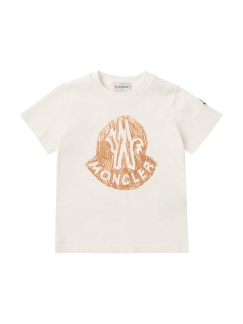 Moncler: 印花 logo 棉 t 恤