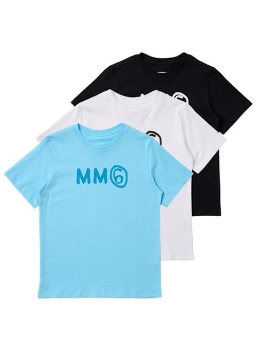 MM6 Maison Margiela: 三件印花棉质T恤套装