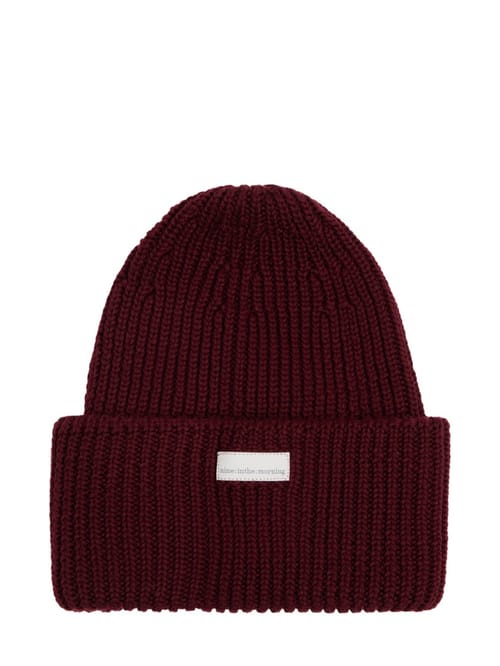 Nine In The Morning: Rippstrickmütze mit Umschlag
