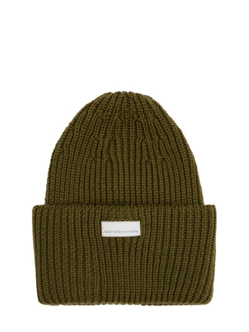 Nine In The Morning: Rippstrickmütze mit Umschlag