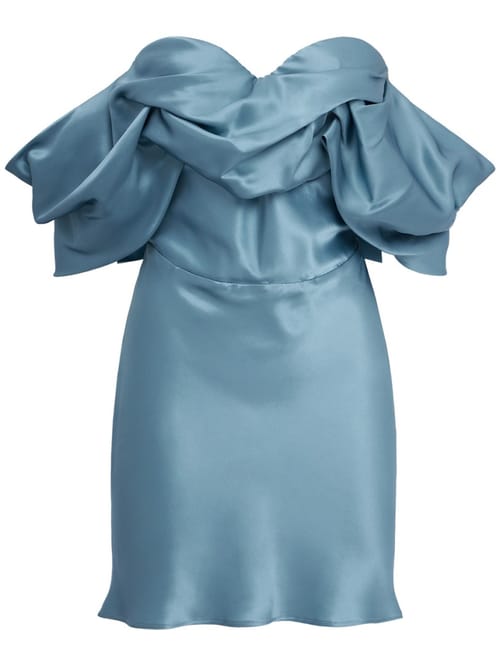 Giuseppe Di Morabito: Off Shoulder Silk Dress With Draped Bow