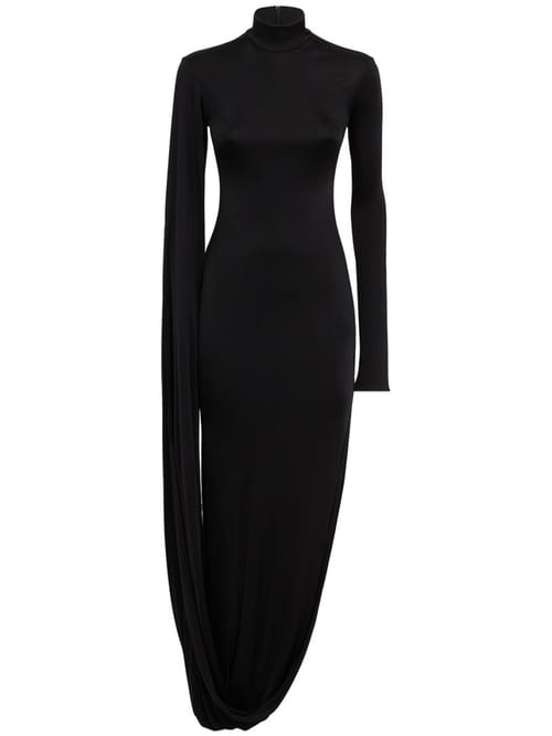 Giuseppe Di Morabito: Kleid mit hohem Kragen und drapiertem Ärmel