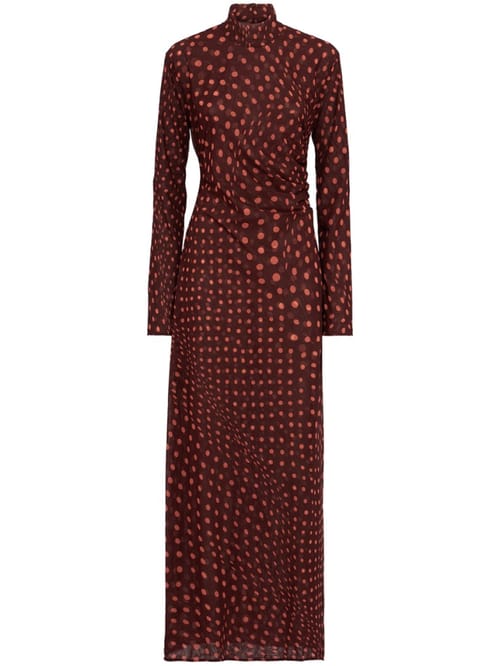 Stella McCartney: Punktmuster Mesh Maxi-Kleid