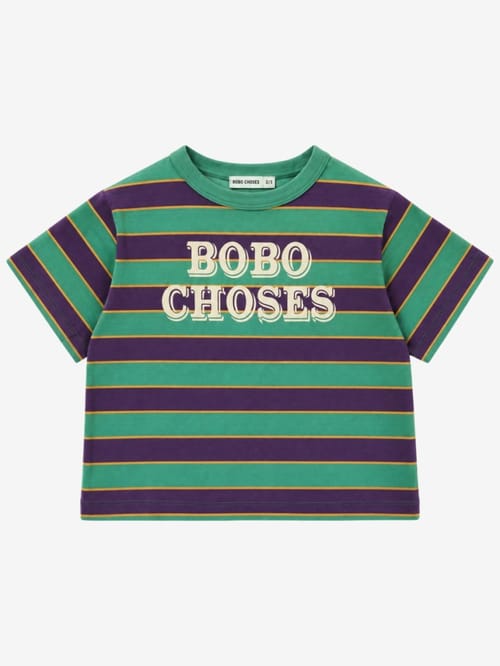 Bobo Choses: T-shirt a righe con logo in rilievo