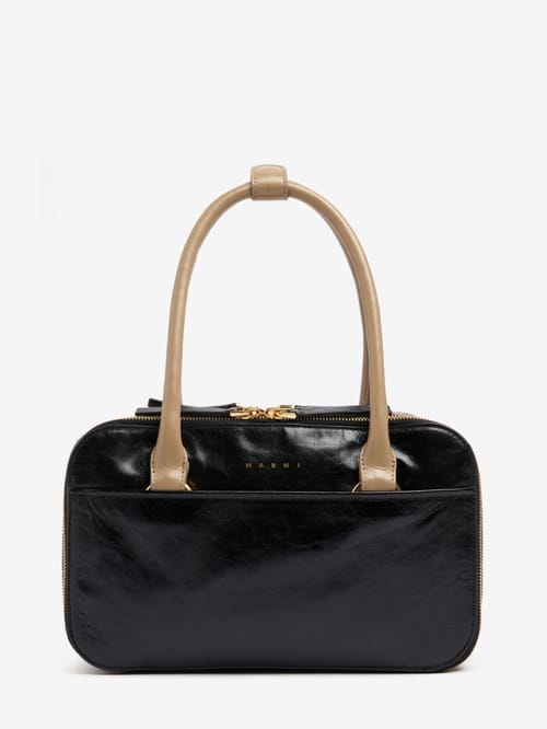Marni: Small Bauletto 皮革肩背包