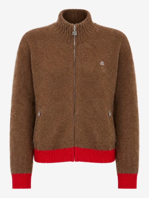 Bluemarble: Cardigan con zip in misto alpaca spazzolato