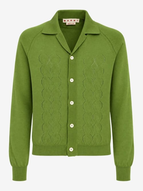 Marni: Pointelle knit techno cardigan