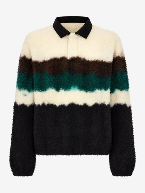 Sacai: Chusen-Dyed Knit Polo Shirt