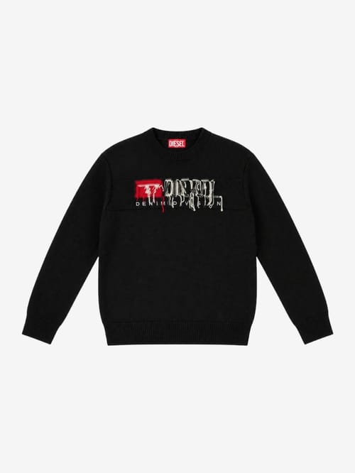 Diesel Kids: Cotton blend crewneck sweatshirt w/logo