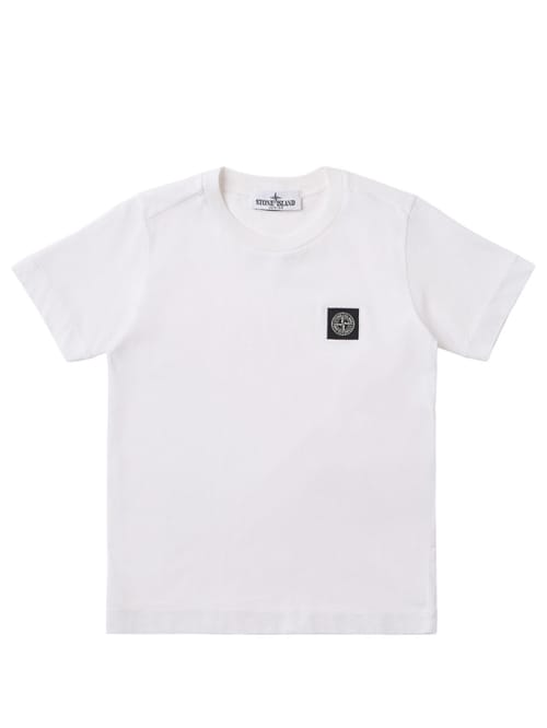 Stone Island Junior: 棉质平纹布标志T恤