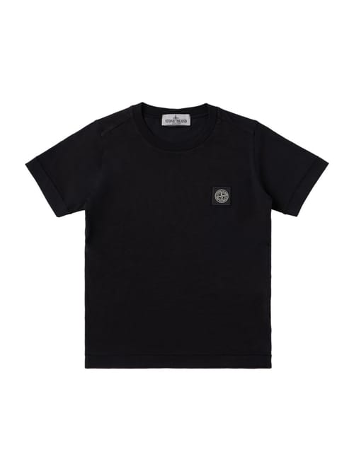 Stone Island Junior: 印有logo的棉质平纹T恤