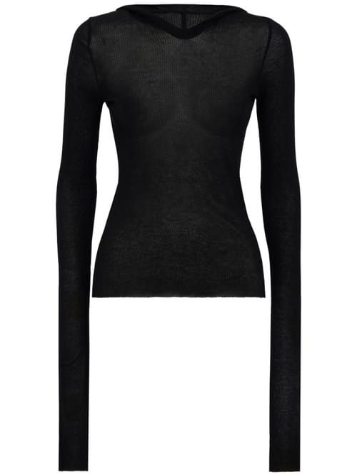 Rick Owens: 裁剪连帽罗纹T恤