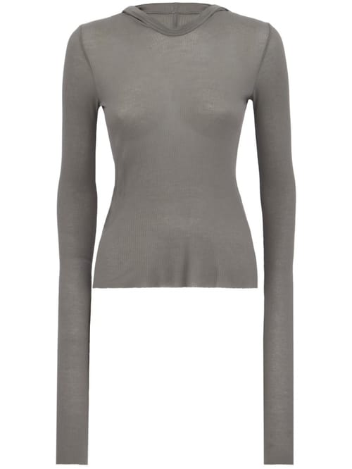 Rick Owens: 修身连帽肋纹T恤