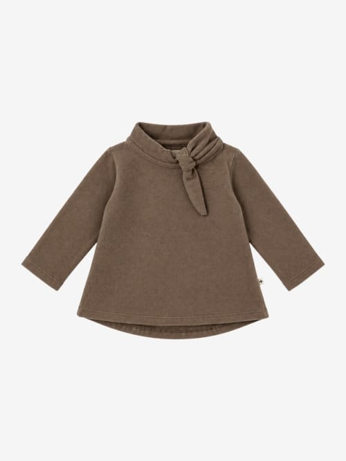 1 + IN THE FAMILY: Top with tie collar