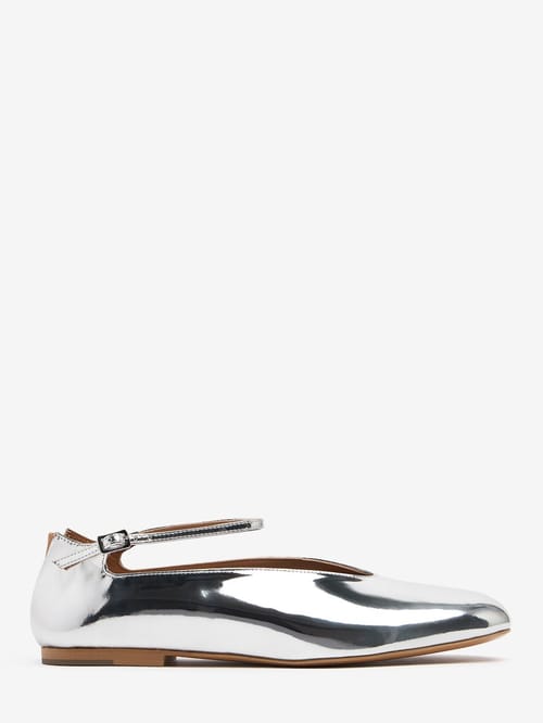 Jil Sander: Elyss metallic leather ballerina flats