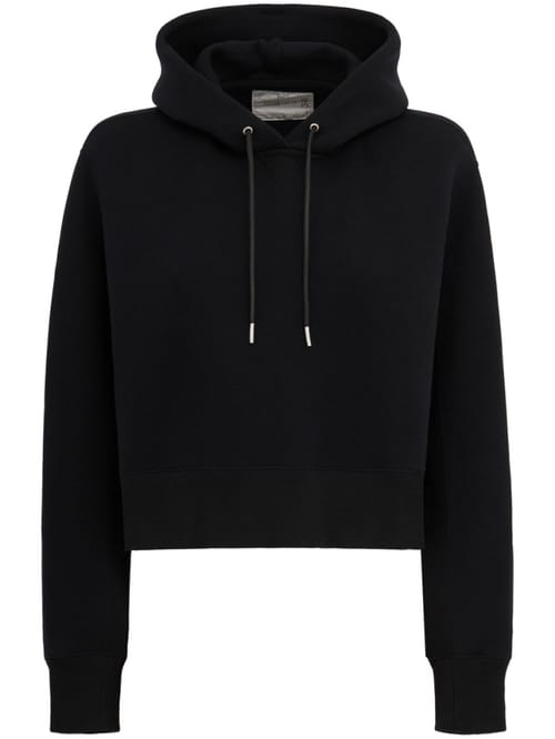 Sacai: Cropped drawstring hoodie