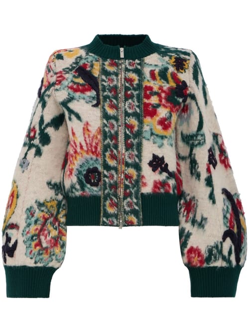 Sacai: Floral Jacquard Knit Blouson