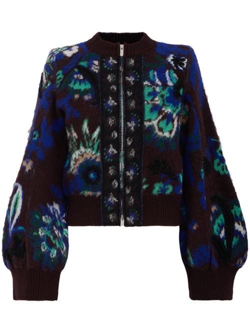 Sacai: Floral Jacquard Knit Blouson