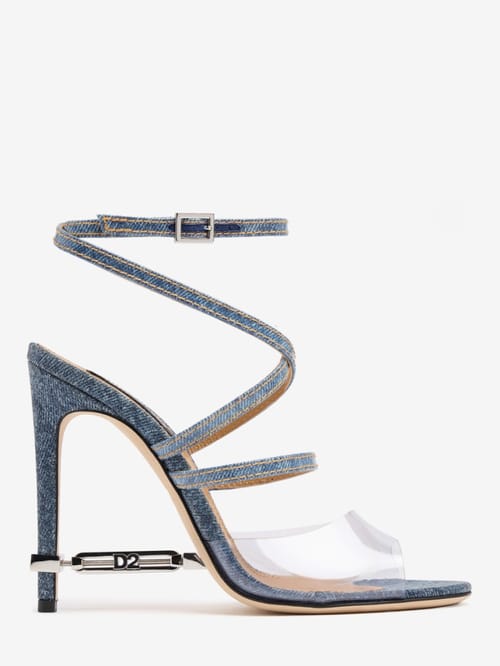 Dsquared2: Frosted denim heeled sandals