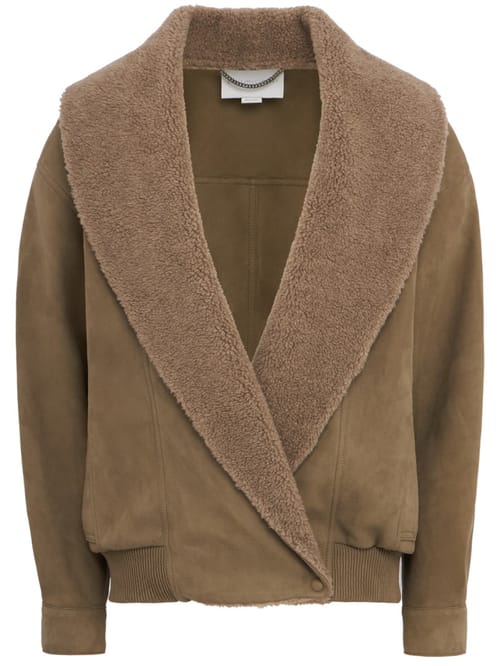Stella McCartney: Plush-trimmed alter suede jacket