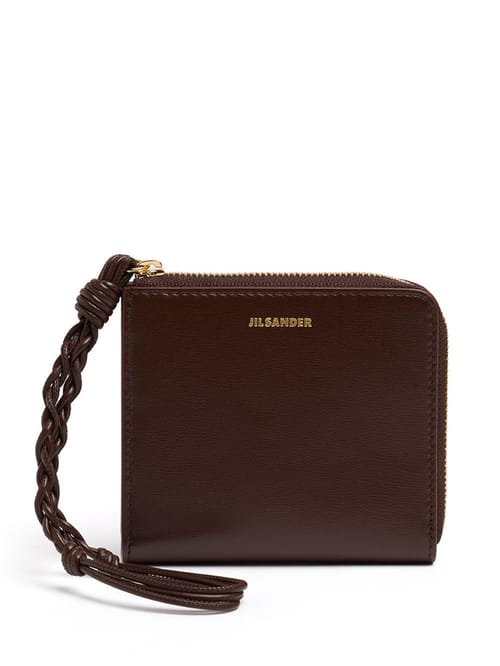 Jil Sander: Zip-around-Kartenetui aus Kalbsleder