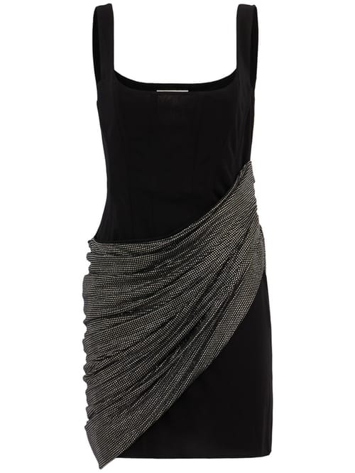 Giuseppe Di Morabito: Jersey & metallic mesh mini dress