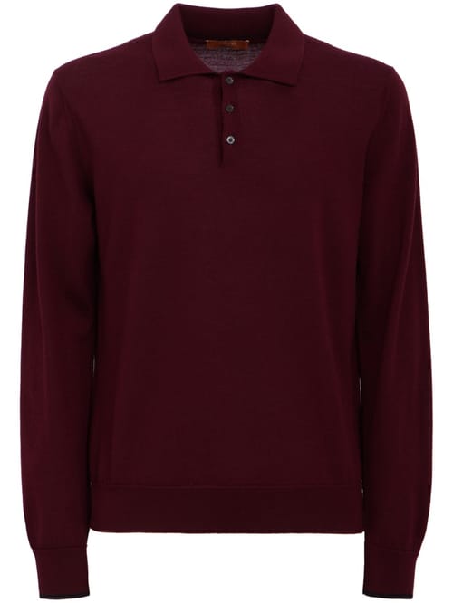 CRUNA: knitted long-sleeve polo shirt