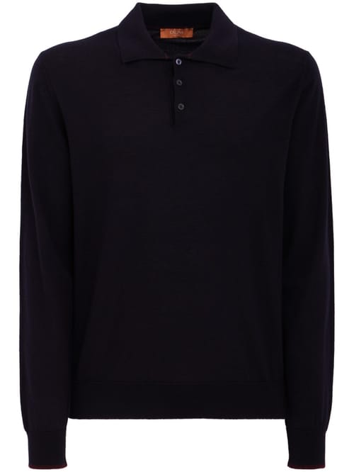 CRUNA: knitted long-sleeve polo shirt