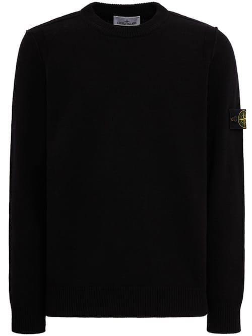 Stone Island: logo 棉质圆领毛衣