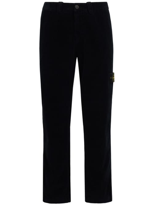 Stone Island: Logo cotton slim pants