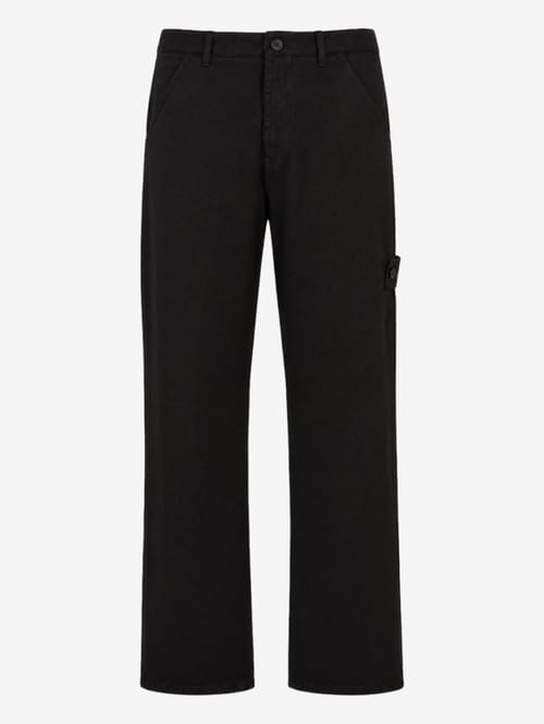 Stone Island: Logo cotton slim pants