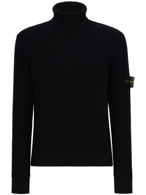 Stone Island: Logo cotton turtleneck sweater
