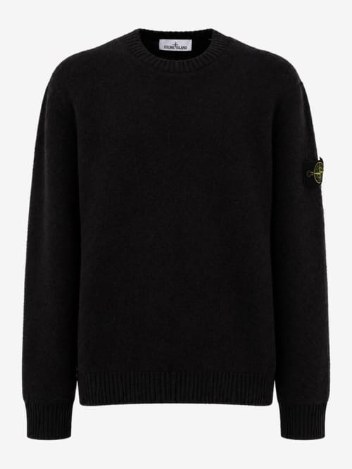 Stone Island: Logo crewneck knit sweater