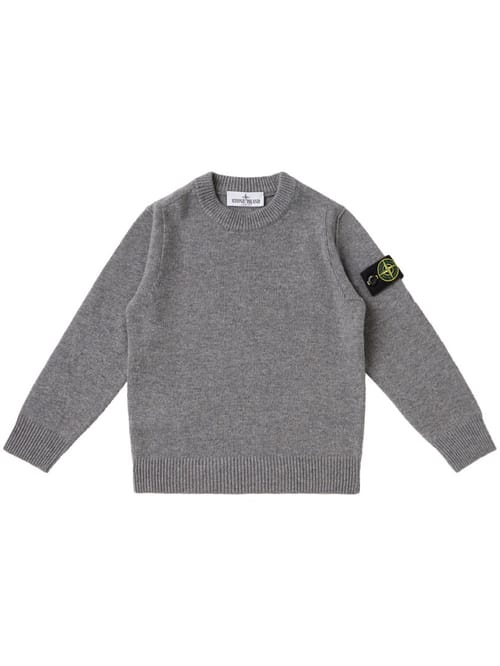 Stone Island Junior: Crewneck sweater with badge