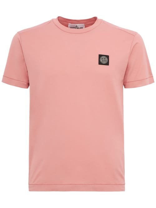 Stone Island: 标志补丁棉质T恤