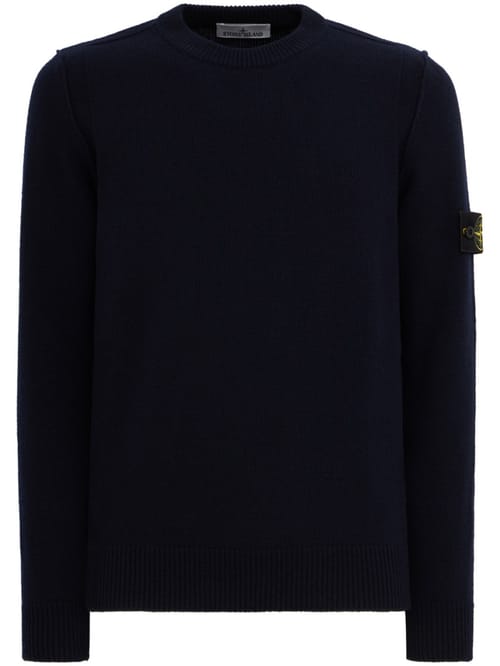 Stone Island: 带立体缝线的棉质圆领毛衣