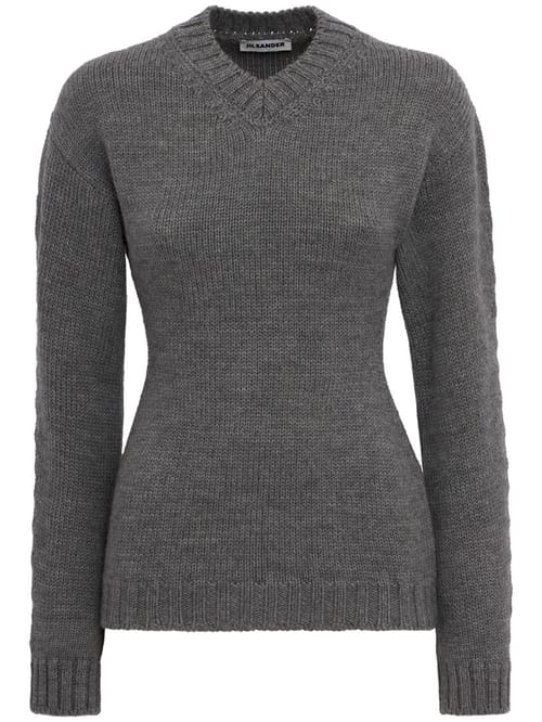 Jil Sander: Wool V-neck sweater