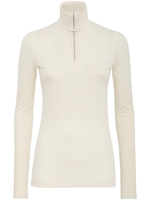 Jil Sander: 半拉链羊毛混纺针织衫