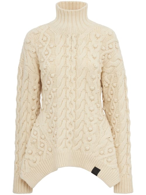 Stella McCartney: Pull peplum en laine à mailles torsadées