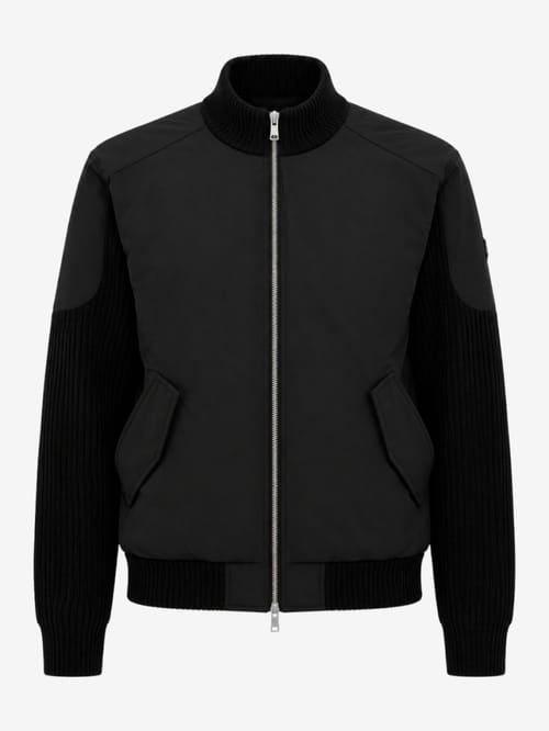 Moose Knuckles: Magnus hybrid wool blend knit jacket