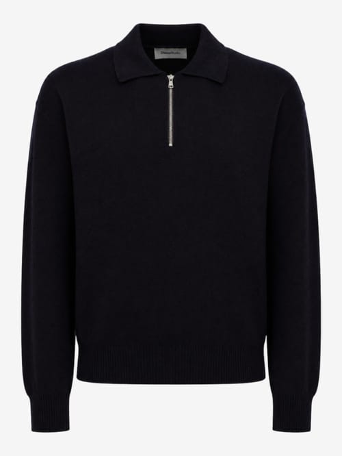 DIANA STUDIO: Merino wool knit polo with zip closure