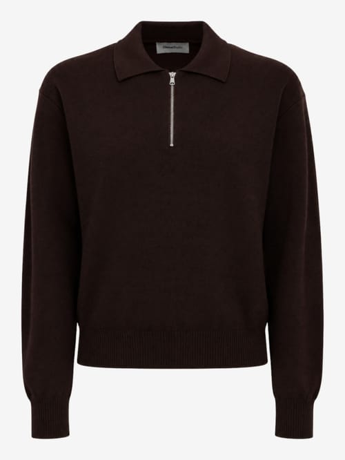 DIANA STUDIO: Merino wool knit polo with zip closure